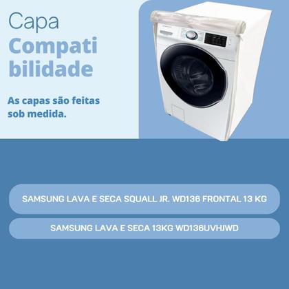 Imagem de Capa para lava e seca samsung 13kg wd136uvh transparente