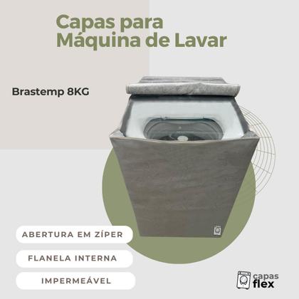 Imagem de Capa para lavadora brastemp 8kg impermeável flex