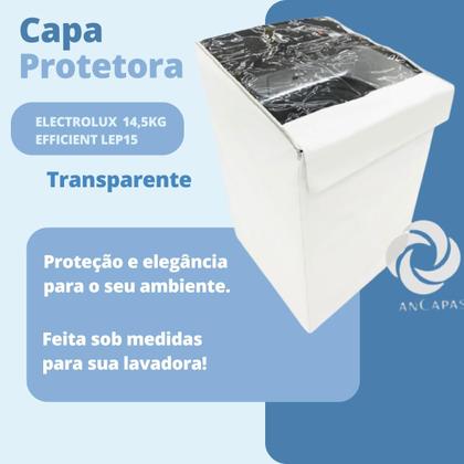 Imagem de Capa para lavadora electrolux 14,5kg efficient lep15 transparente