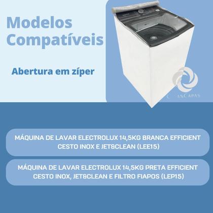 Imagem de Capa para lavadora electrolux 14,5kg efficient lep15 transparente