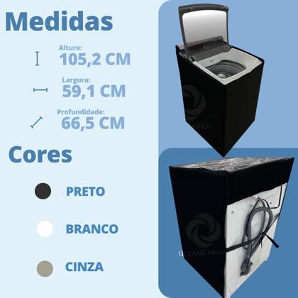 Imagem de Capa para lavadora electrolux 14,5kg efficient lep15 transparente