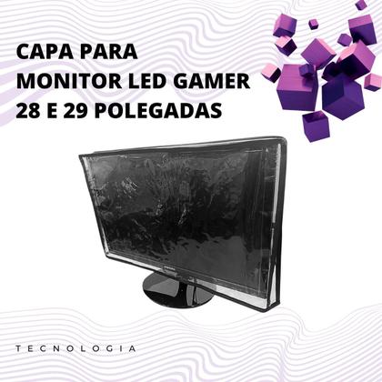 Imagem de Capa para monitor led gamer 28 e 29 pol. pvc cristal