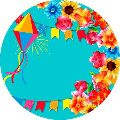 Imagem de Capa para Painel Redondo Festa Junina São João Tecido Sublimado Veste Fácil 1,50mx1,50m Festa Aniversário