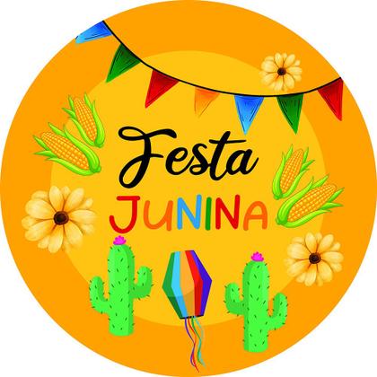 Imagem de Capa para Painel Redondo Festa Junina São João Tecido Sublimado Veste Fácil 1,50mx1,50m Festa Aniversário