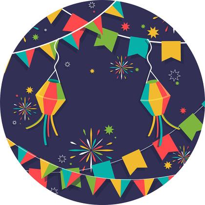 Imagem de Capa para Painel Redondo Festa Junina São João Tecido Sublimado Veste Fácil 1,50mx1,50m Festa Aniversário