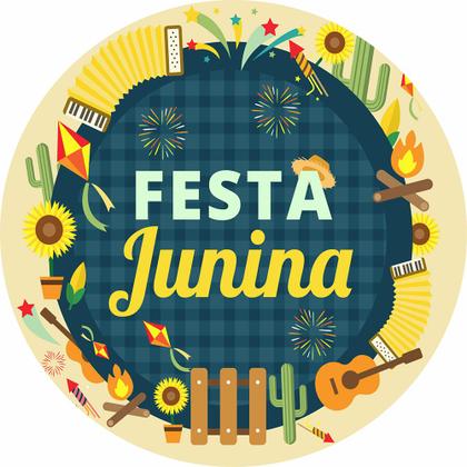 Imagem de Capa para Painel Redondo Festa Junina São João Tecido Sublimado Veste Fácil 1,50mx1,50m Festa Aniversário