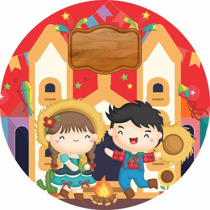 Imagem de Capa para Painel Redondo Festa Junina São João Tecido Sublimado Veste Fácil 1,50mx1,50m Festa Aniversário