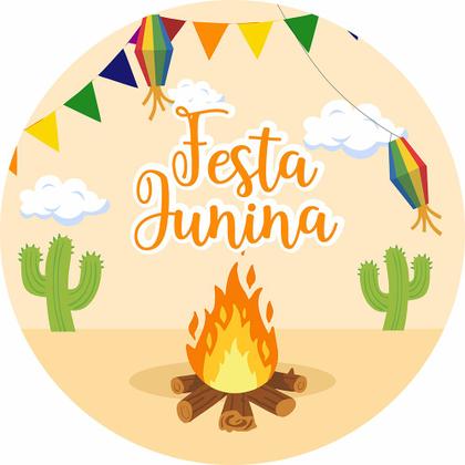 Imagem de Capa para Painel Redondo Festa Junina São João Tecido Sublimado Veste Fácil 1,50mx1,50m Festa Aniversário