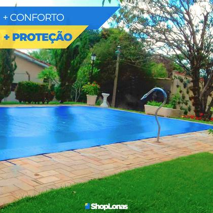 Imagem de Capa Para Piscina 310 Micras Proteção 10,5x3 Segurança + Kit instalação