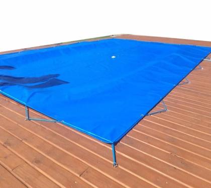 Imagem de Capa Para Piscina Com Dreno 6x3M Proteção Sujeira Segurança Lona pinos extensores pvc 500