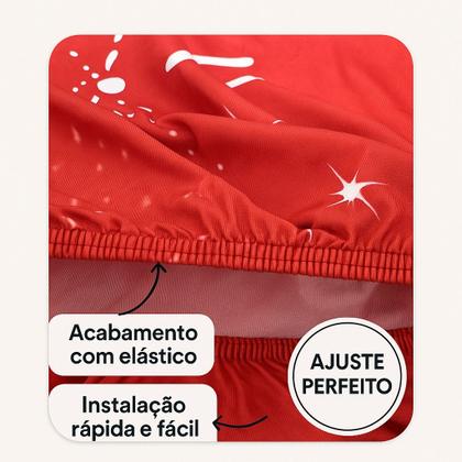 Imagem de Capa para Porta Enfeite de Natal 2,10x0,85 Acabamento com Elástico Papai Noel Feliz Natal