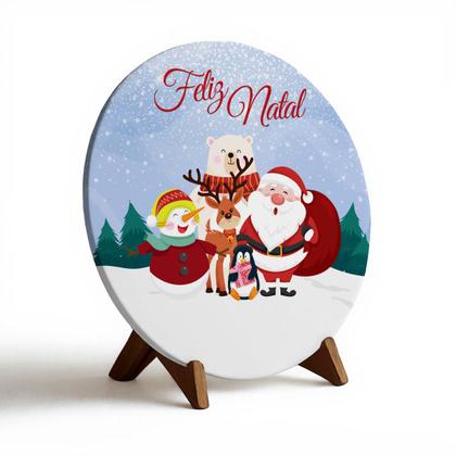 Imagem de Capa Para Porta ou Painel de Mesa Decoração De Natal Papai Noel Painel Em Tecido Com Elástico