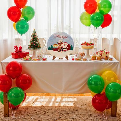 Imagem de Capa Para Porta ou Painel de Mesa Decoração De Natal Papai Noel Painel Em Tecido Com Elástico