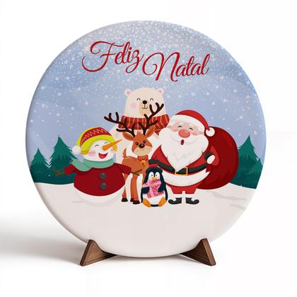 Imagem de Capa Para Porta ou Painel de Mesa Decoração De Natal Papai Noel Painel Em Tecido Com Elástico