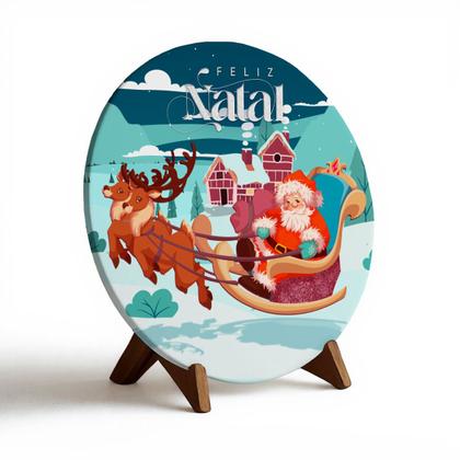 Imagem de Capa Para Porta ou Painel de Mesa Decoração De Natal Papai Noel Painel Em Tecido Com Elástico