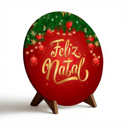 Imagem de Capa Para Porta ou Painel de Mesa Decoração De Natal Papai Noel Painel Em Tecido Com Elástico