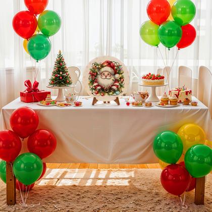 Imagem de Capa Para Porta ou Painel de Mesa Decoração De Natal Papai Noel Painel Em Tecido Com Elástico