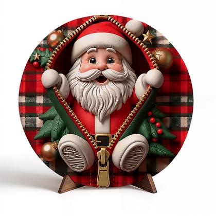 Imagem de Capa Para Porta ou Painel de Mesa Decoração De Natal Papai Noel Painel Em Tecido Com Elástico