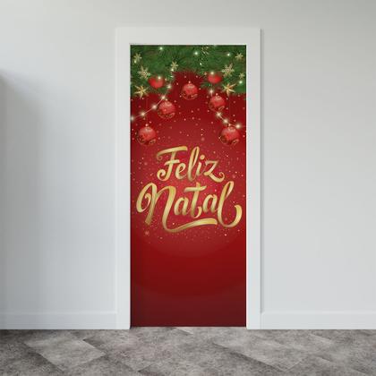 Imagem de Capa Para Porta ou Painel de Mesa Decoração De Natal Papai Noel Painel Em Tecido Com Elástico