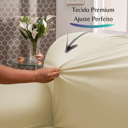 Imagem de Capa para Sofá 2 e 3 lugares de Malha c/ Elástico - Creme