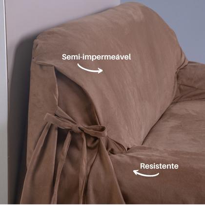 Imagem de Capa para Sofá 4 Lugares Caramelo Anti Arranhão, Lavável e Prática