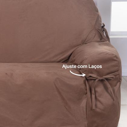 Imagem de Capa para Sofá 4 Lugares Caramelo Anti Arranhão, Lavável e Prática