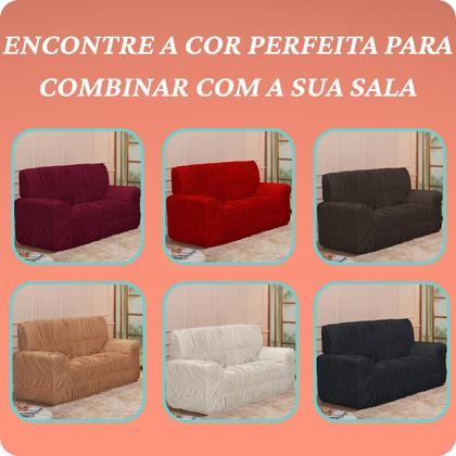 Imagem de Capa Para Sofá De 3 Lugares Avulsa Elasticada Varias Cores Sala