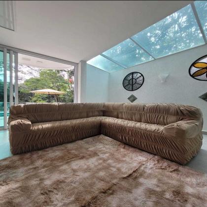 Imagem de Capa para Sofá de Canto 5 Lugares Malha Elastica