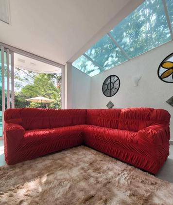 Imagem de Capa Para Sofá De Canto 5 Lugares Malha Elastica