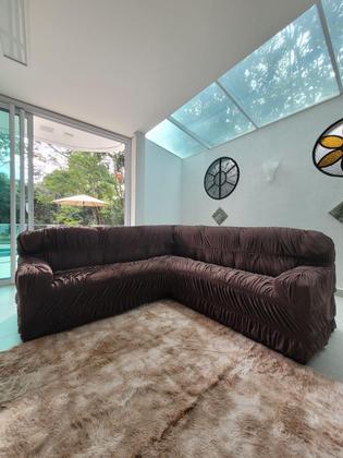 Imagem de Capa Para Sofá De Canto 5 Lugares Malha Elastica