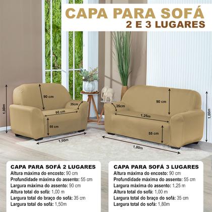 Imagem de Capa Para Sofá Lisa 2 E 3 Lugares Coladinha Malha Gel