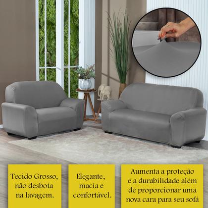 Imagem de Capa Para Sofá Lisa 2 E 3 Lugares Coladinha Malha Gel