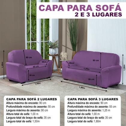 Imagem de Capa Para Sofá Lisa 2 E 3 Lugares Coladinha Malha Gel