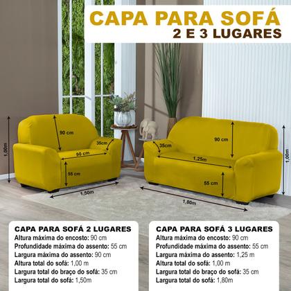Imagem de Capa Para Sofá Lisa 2 E 3 Lugares Coladinha Malha Gel