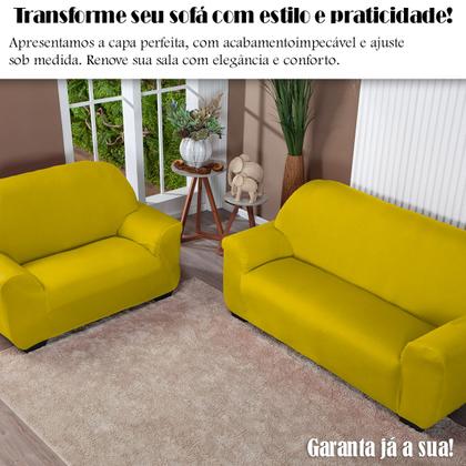 Imagem de Capa Para Sofá Lisa 2 E 3 Lugares Coladinha Malha Gel