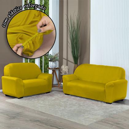 Imagem de Capa Para Sofá Lisa 2 E 3 Lugares Coladinha Malha Gel