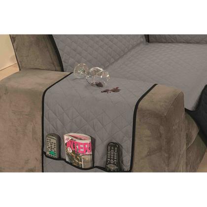 Imagem de Capa para sofa padrao reclinavel de 4 lugares em dupla face impermeavel pet gatos e caes em viés e matelado com porta objetos largura do assento de 2,