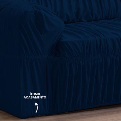 Imagem de Capa para Sofa Retratil 4 Lugares Malha Gel 21 Elasticos Marinho