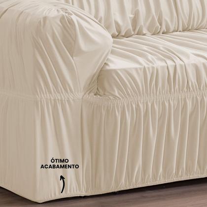 Imagem de Capa para Sofa Retratil 4 Lugares Malha Gel 21 Elasticos Palha