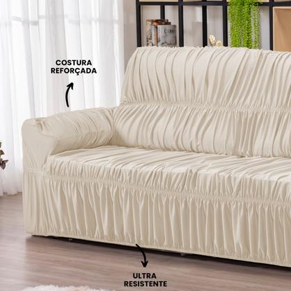 Imagem de Capa para Sofa Retratil 4 Lugares Malha Gel 21 Elasticos Palha