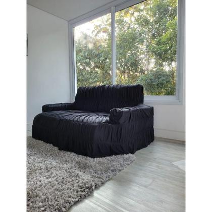 Imagem de Capa Para Sofá Retrátil E Reclinável 2 Lugares Preta