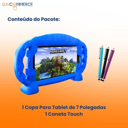 Imagem de Capa Para Tablet 7 Polegadas Infantil Multilaser Amazon Galaxy Cores Universal