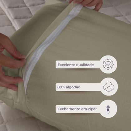 Imagem de Capa para Travesseiro Fofuxão Liso 1,46m x 46cm com Zíper Algodão