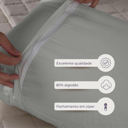 Imagem de Capa para Travesseiro Fofuxão Liso 1,46m x 46cm com Zíper Algodão
