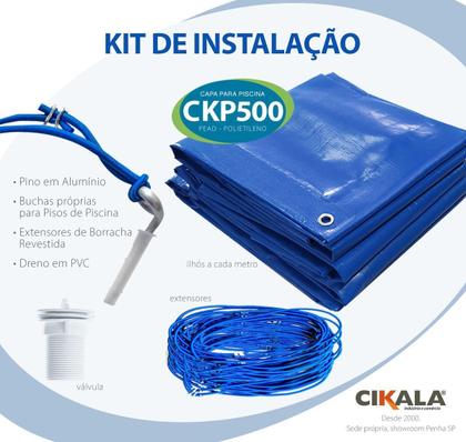 Imagem de Capa Piscina CKP500 7x3.5 Metros Polietileno + Kit Fixação