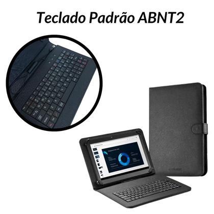 Imagem de Capa preta com Teclado e Mouse p/ Tablet Android Tipo C de 7 a 8.7 polegadas