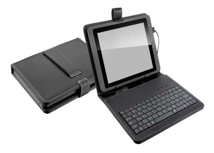 Imagem de Capa Preta com Teclado para Tablet Samsung A7 Lite 8.7 T220 T225 T290 T295 + Adaptador OTG