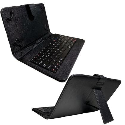 Imagem de Capa Preta com Teclado para Tablet Samsung A7 Lite 8.7 T220 T225 T290 T295 + Adaptador OTG