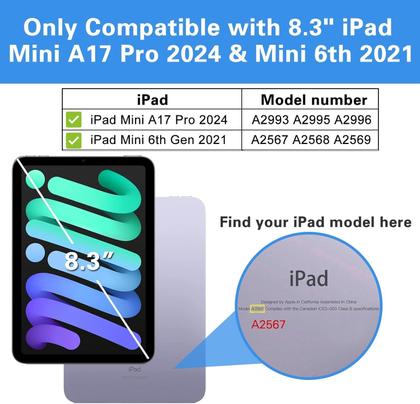 Imagem de Capa ProCase Smart para iPad Mini 7/6 de 8,3 polegadas com suporte - Starlight