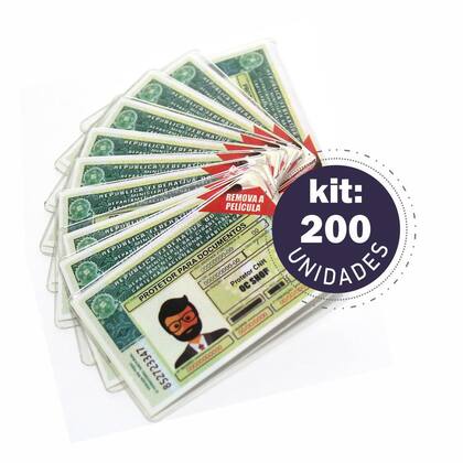 Imagem de Capa Proteção Carteira Motorista Capinha Cnh - Kit 200 Peças